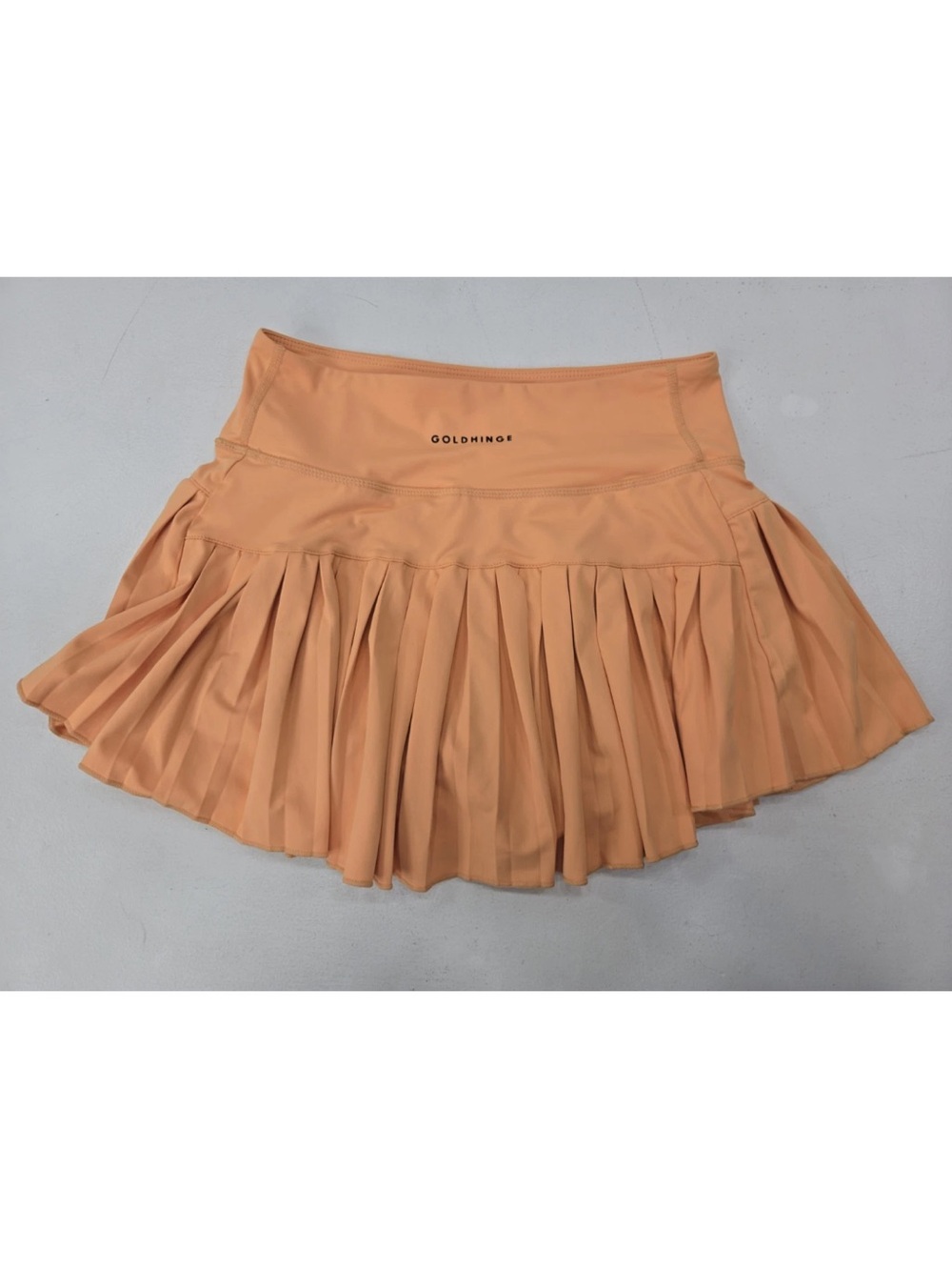 Gold Hinge Tennis Skirt Skort 12” Orange Peach Pleated Pickleball Size S/M